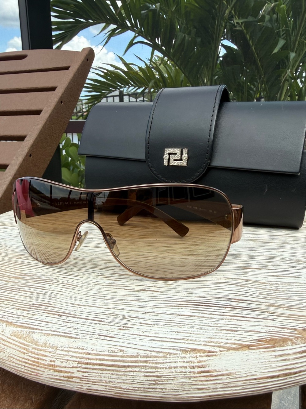 Versace Shield Brown Gradient Women's Sunglasses w/ Case Mod 2078 Resort